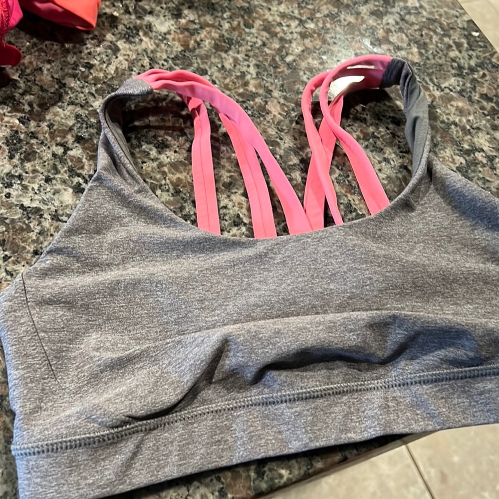 Lululemon sports bra- Grey/coral size 8